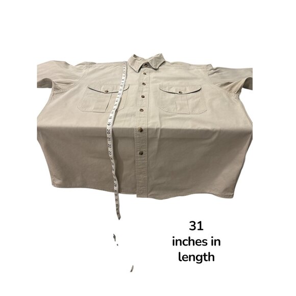 Filson Mens Khaki Work Shirt Button Down Utility Pocket Shirt Large - Picture 7 of 10